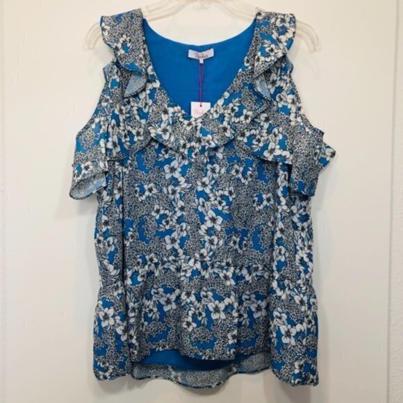 NEW Parker Dedra Cold Shoulder‎ Blouse Floral Top - Picture 3 of 7